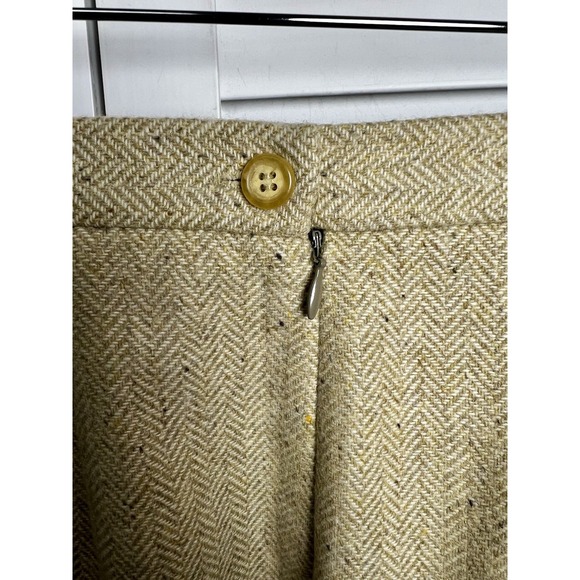 Chaus 100% Lambswool Herringbone Tweed Pencil Skirt Women's Size 10 Beige - Picture 6 of 8